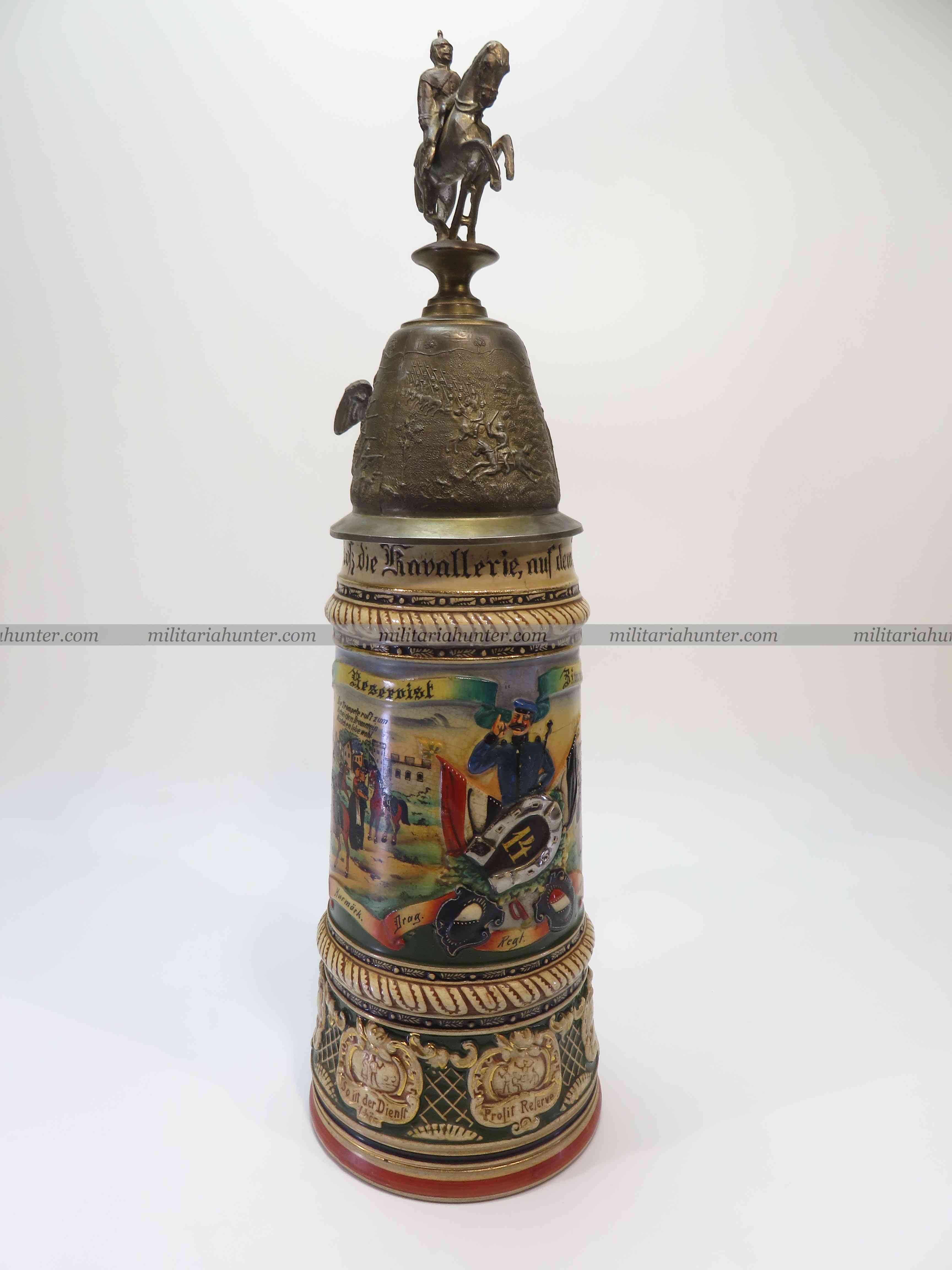 militaria : Chope de réserviste 14e Dragon Colmar - Reservistenkrug Dragoner Regt Nr 14
