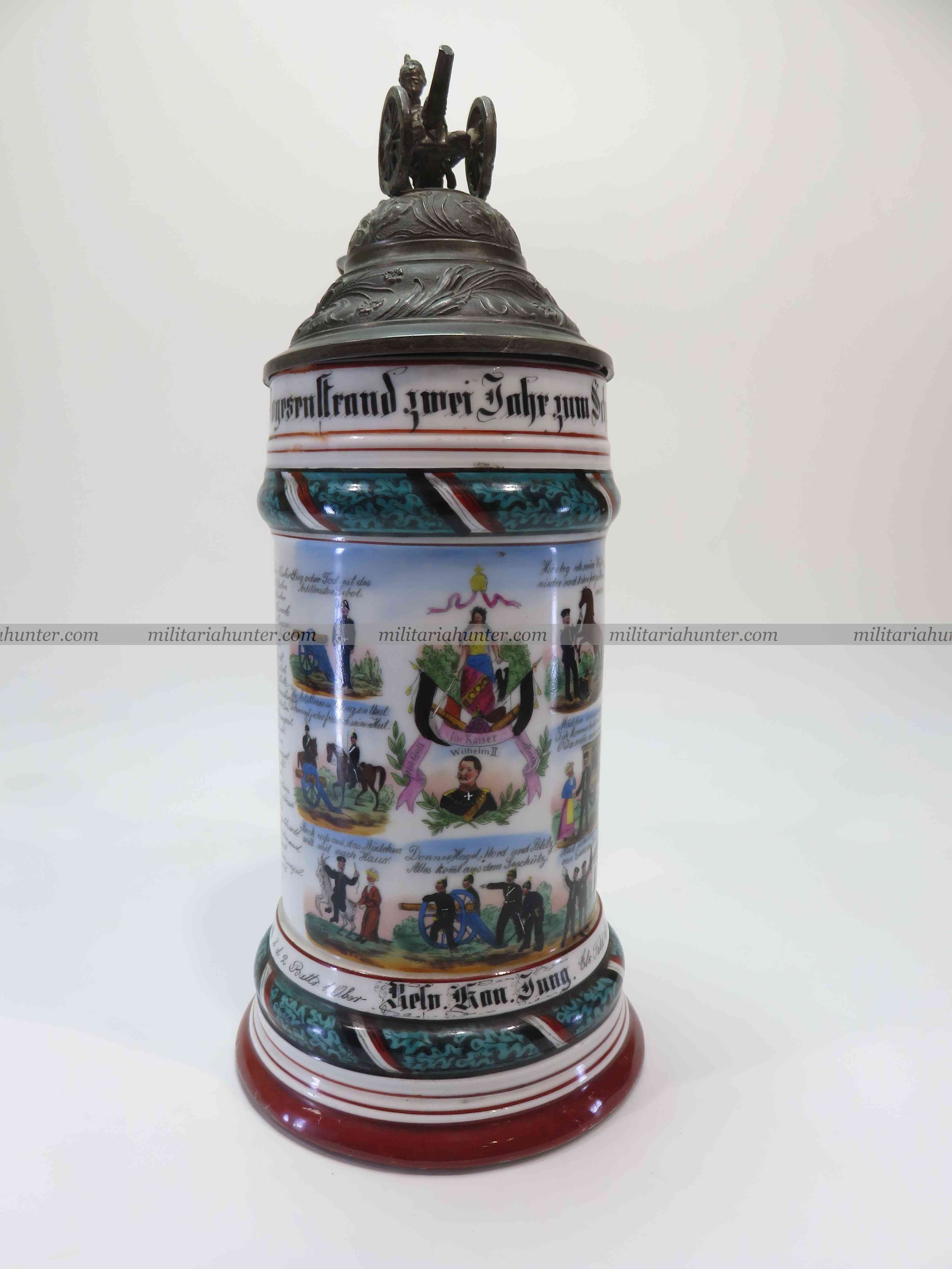 militaria : Chope de réserviste Feld Artillerie Regt Nr 15 Strasbourg - Reservistenkrug